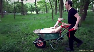 Outdoor dirty bondage degeneracy be expeditious for a flinch teen slave